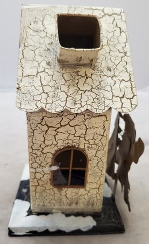 Metal Miniature Santa Claus House Adorable Candle Holder - Thumbnail 2