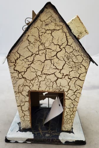 Metal Miniature Santa Claus House Adorable Candle Holder - Thumbnail 3