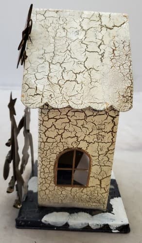 Metal Miniature Santa Claus House Adorable Candle Holder - Thumbnail 4