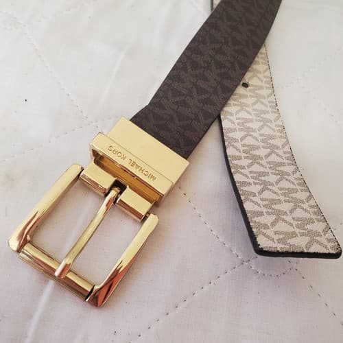 Michael Kors Belt MK Reversible Genuine Leather - Brown 30 inch - Thumbnail 4