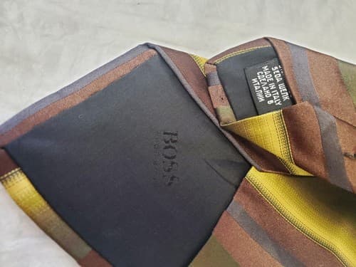 BOSS Hugo Boss Men's Silk Neck Tie Made In Italy - Thumbnail 4