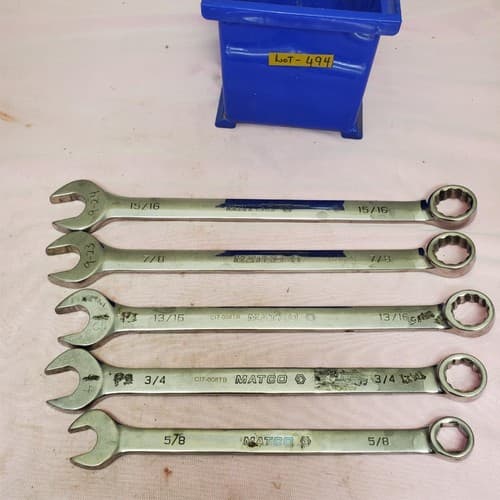 Lot of 5 Matco Combination Wrench Set LOT-494 - Image 1