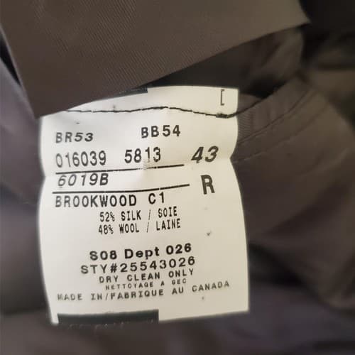 Brooks Brothers Brookwood C1 100% Wool-Silk Suit Jacket for Mens 43R - Thumbnail 7
