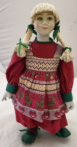 Vintage Original Beautiful Fashion Doll Traditional Dress With Stand - Image 1
