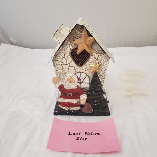 Metal Miniature Santa Claus House Adorable Candle Holder - Thumbnail 6