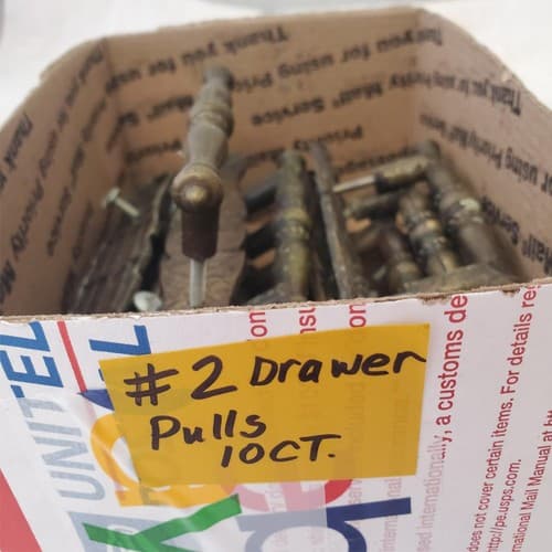 Lot of 10 Vintage Brass Amerock Carriage Cabinet Drawer Pulls w/ Back Plates #2 - Thumbnail 2