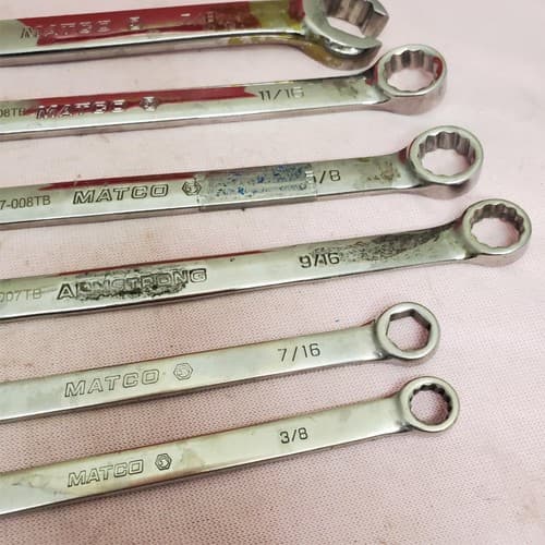Lot of 6 Assorted Armstrong & Matco Combination Wrench Set LOT-531 - Thumbnail 7