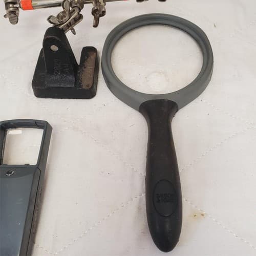 Lot of Magnifying Glass Set with Helping Hands Soldering Stand LOT-891 - Thumbnail 6