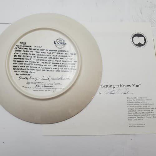 Knowles Collectors Plate We Kiss in a Shadow, Getting to Know You Shall We Dance - Thumbnail 9