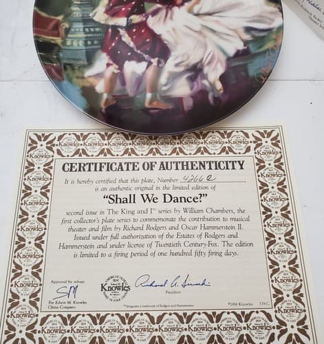 Knowles Collectors Plate We Kiss in a Shadow, Getting to Know You Shall We Dance - Thumbnail 13