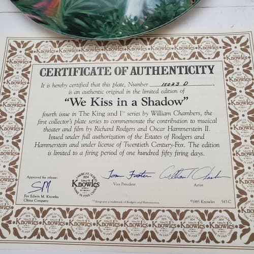 Knowles Collectors Plate We Kiss in a Shadow, Getting to Know You Shall We Dance - Thumbnail 10