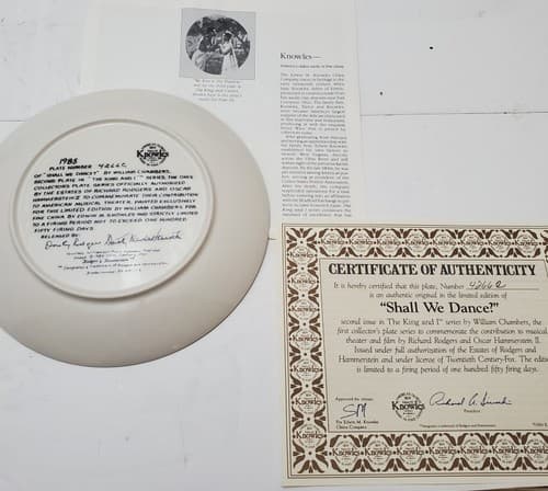 Knowles Collectors Plate We Kiss in a Shadow, Getting to Know You Shall We Dance - Thumbnail 15