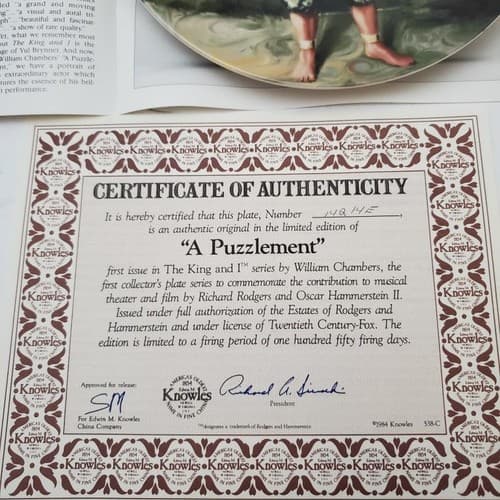 Knowles Collectors Plate We Kiss in a Shadow, Getting to Know You Shall We Dance - Thumbnail 16