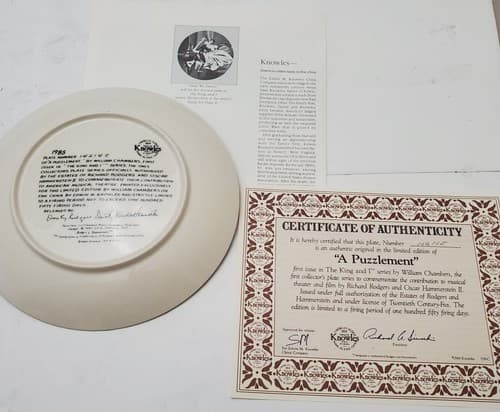 Knowles Collectors Plate We Kiss in a Shadow, Getting to Know You Shall We Dance - Thumbnail 19