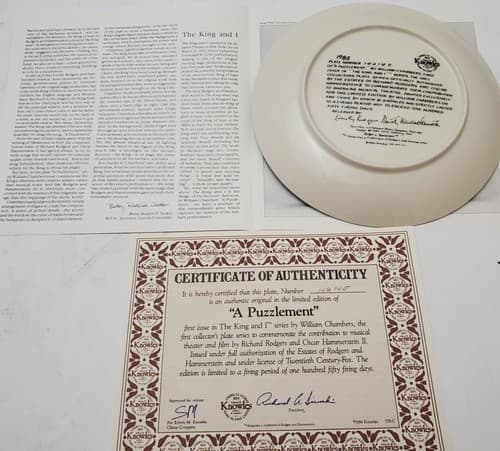 Knowles Collectors Plate We Kiss in a Shadow, Getting to Know You Shall We Dance - Thumbnail 18