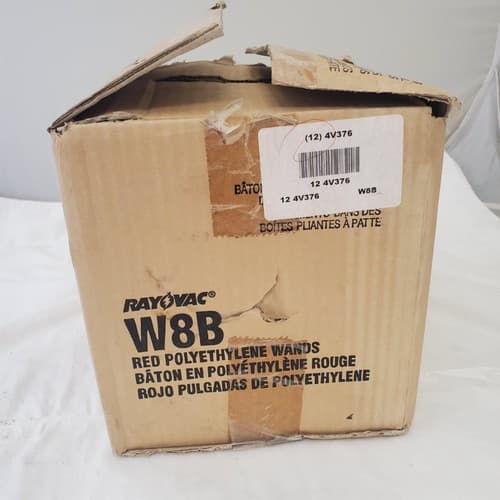 Lot of 12 Rayovac W8B Red Polyethylene Safty-Glo Wands 8 in - Thumbnail 2