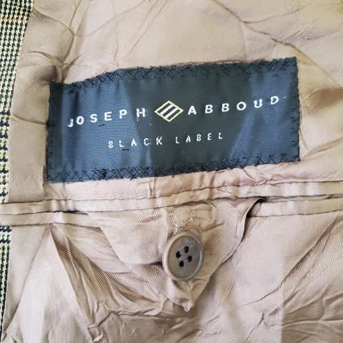 Joseph Abboud Sink Cashmere Copper Brown Check Blazer Suit Jacket Sport Coat 44L - Thumbnail 4