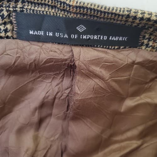 Joseph Abboud Sink Cashmere Copper Brown Check Blazer Suit Jacket Sport Coat 44L - Thumbnail 5