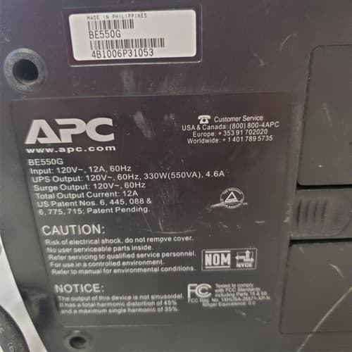 APC Back Up UPS ES 550 120V BE550G Surge Protected #17 (NO BATTERY INCLUDED) - Thumbnail 5