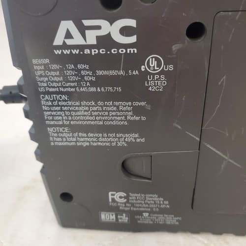 APC Back Up UPS ES 650 120V BE650R Surge Protected #5 (NO BATTERY INCLUDED) - Thumbnail 8