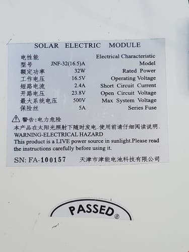 Solar Electric Module JNF-32 Polycrystalline Solar Panel Powered Charging - Thumbnail 4