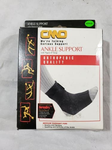 Lace-up Ankle Support With Figure 8 Strap Orthopedic quality Black Size Medium - Image 1