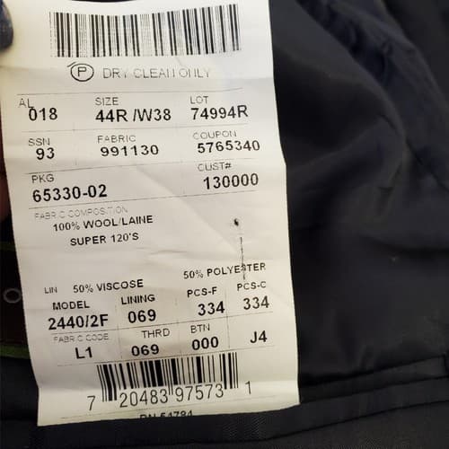 Joseph Abboud Collection Men's Navy Blue Blazer Suit Jacket Sport Coat 44R - Thumbnail 9