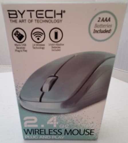 New BYTECH 2.4GHz WIRELESS MOUSE PLUG AND PLAY Light Blue - Image 1