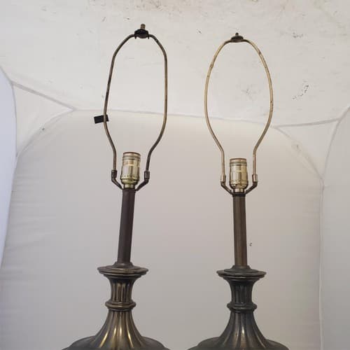 Lot of 2 Vintage Brass Urn Trophy Portable Table Lamp T - Thumbnail 5