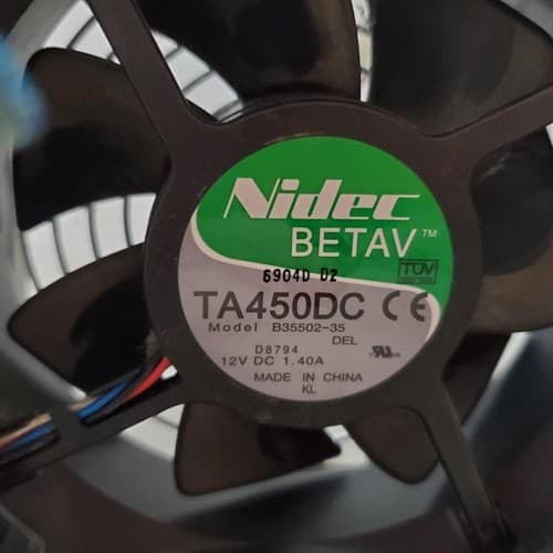Nidec TA450DC PC Computer Fan 12V 1.4A Model B35502-35 - Thumbnail 2