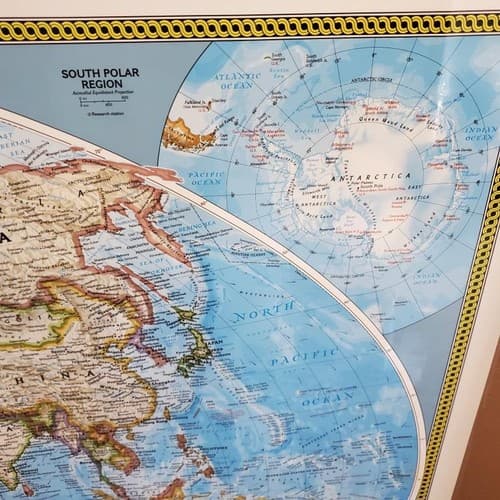 National Geographic Society THE WORLD MAP Physical Political 1994 43 x 30 inches - Thumbnail 6