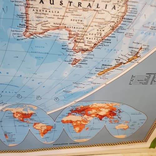 National Geographic Society THE WORLD MAP Physical Political 1994 43 x 30 inches - Thumbnail 7