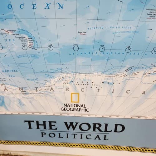 National Geographic Society THE WORLD MAP Physical Political 1994 43 x 30 inches - Thumbnail 8