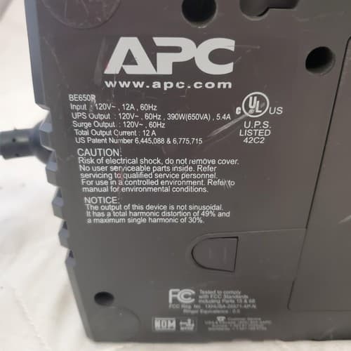 APC Back Up UPS ES 650 120V BE650R Surge Protected #4 (NO BATTERY INCLUDED) - Thumbnail 8