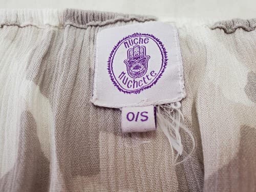 Nuche Muchette Off-Shoulder Blouse Full Sleeves Border Trim Size 0/S - Thumbnail 2