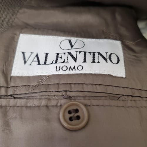 VALENTINO 100% Wool Mens Brown Blazer Suit Jacket Sport Coat 46L - Thumbnail 3