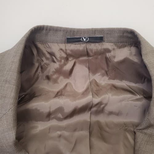 VALENTINO 100% Wool Mens Brown Blazer Suit Jacket Sport Coat 46L - Thumbnail 4