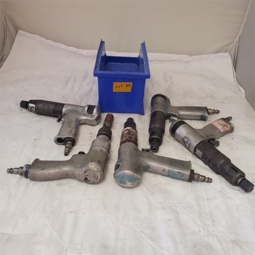 Lot of 5 Cleco Pneumatic 1/4" Screwdriver/Nutrunner Pistol Grip Air Tools Lot-24 - Image 1