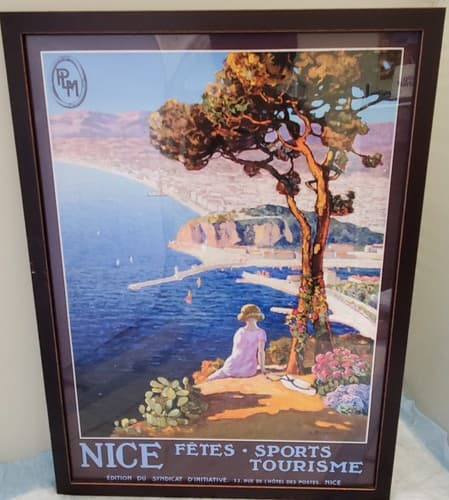 Girl View of Nice Beaches Sea Ocean Flowers France French Travel Tourism - Image 1