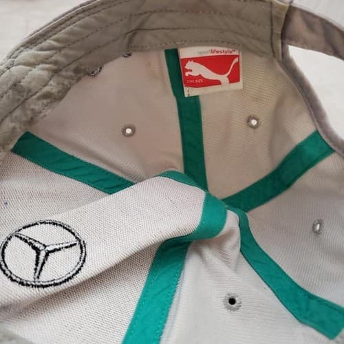 Vintage Mercedes Benz Auto Car Logo Adjustable White Mens Hat Cap - Thumbnail 4