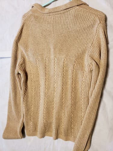 Liz Claiborne Lizwear Women's Beige Button Long Sleeve Medium Pullover Sweater - Thumbnail 3