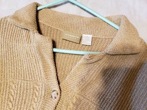 Liz Claiborne Lizwear Women's Beige Button Long Sleeve Medium Pullover Sweater - Thumbnail 2