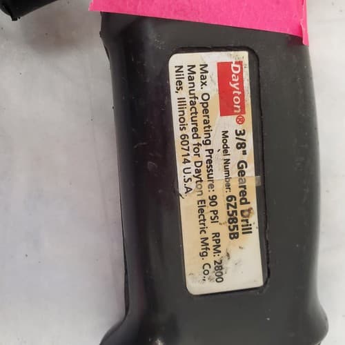 Dayton 6Z585B Pistol Grip Pneumatic Air Drill Air Tool WW-10 - Thumbnail 3