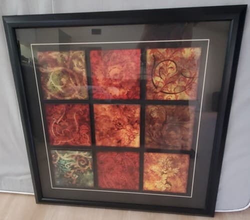 Arabesque Patchwork II Framed Glass Artowrk Wall Art 36 x 36 in - Image 1