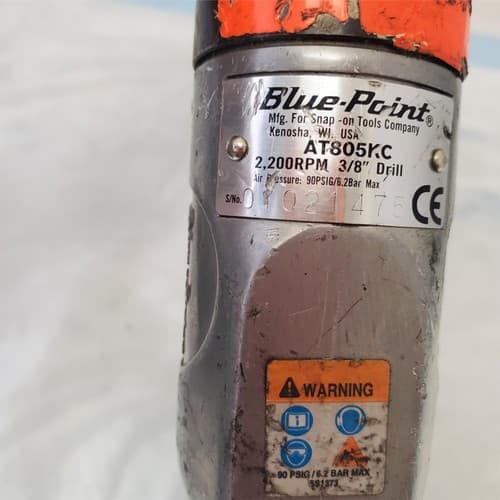 Blue Point AT805KC Pistol Grip Pneumatic Air Drill Air Tool VV-29 - Thumbnail 3