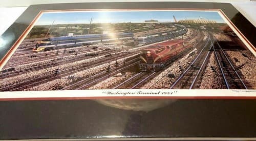 Mainline Memories 'Washington Terminal 1951 ' Railroad Art - Image 1