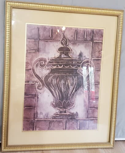 Two Tuscan Urn Vase Renaissance Art Prints Gold Gilt Framed 24 x 30 - Thumbnail 2