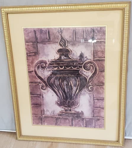 Two Tuscan Urn Vase Renaissance Art Prints Gold Gilt Framed 24 x 30 - Thumbnail 3