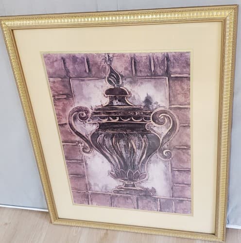 Two Tuscan Urn Vase Renaissance Art Prints Gold Gilt Framed 24 x 30 - Thumbnail 4