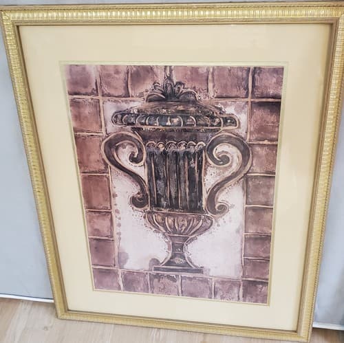 Two Tuscan Urn Vase Renaissance Art Prints Gold Gilt Framed 24 x 30 - Thumbnail 7